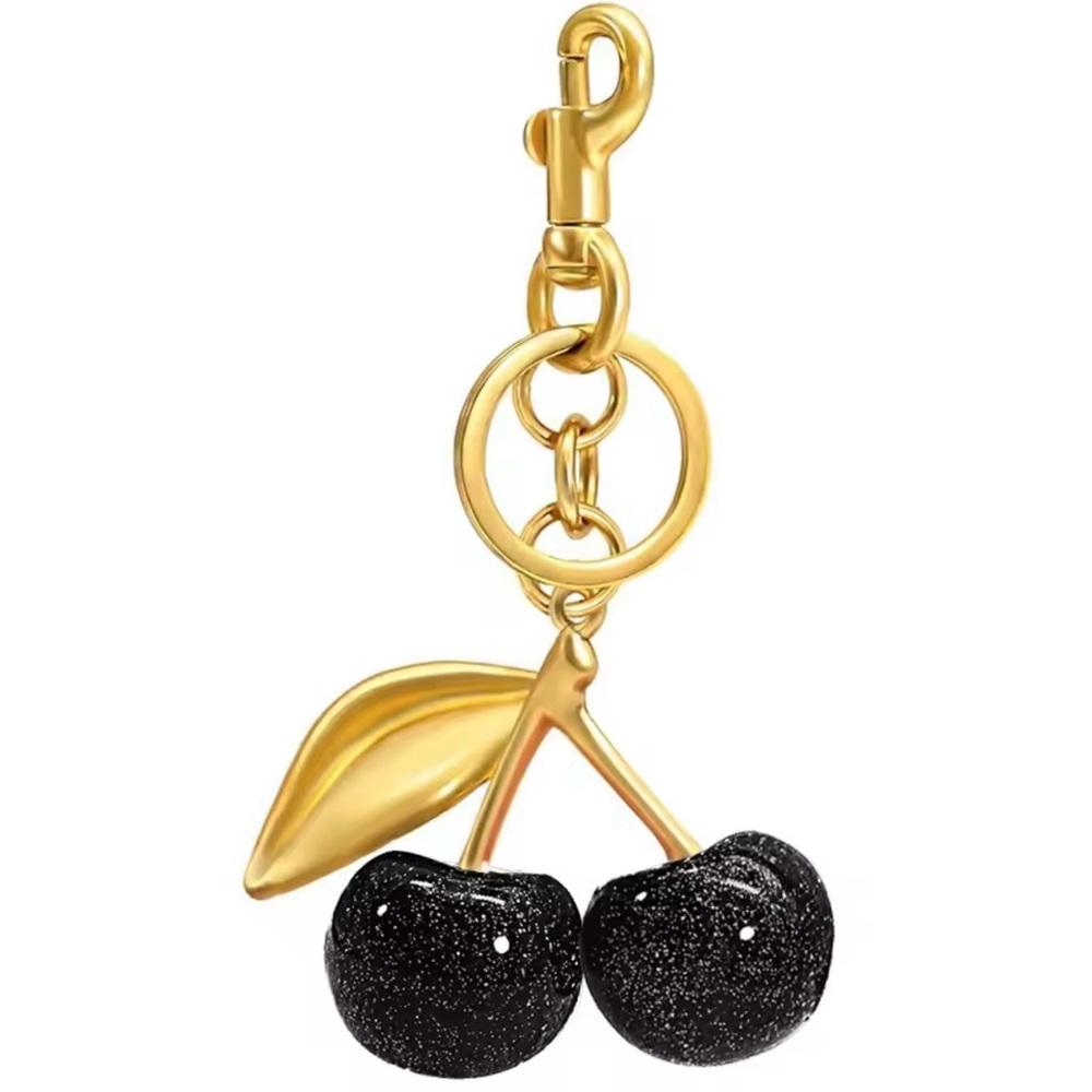 Gold and Black Cherry Keychain